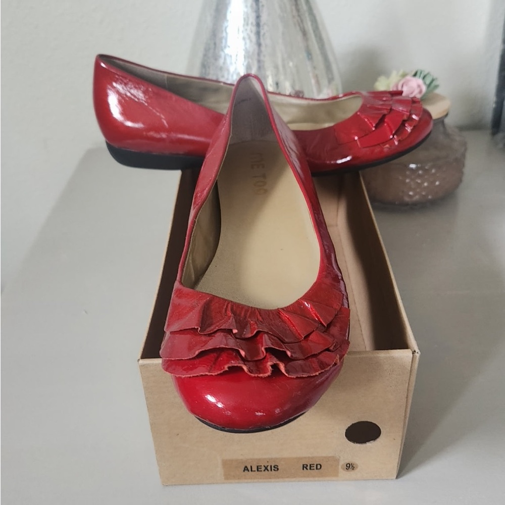 Alexis Red Ruffled Flats - Picture 2 of 5